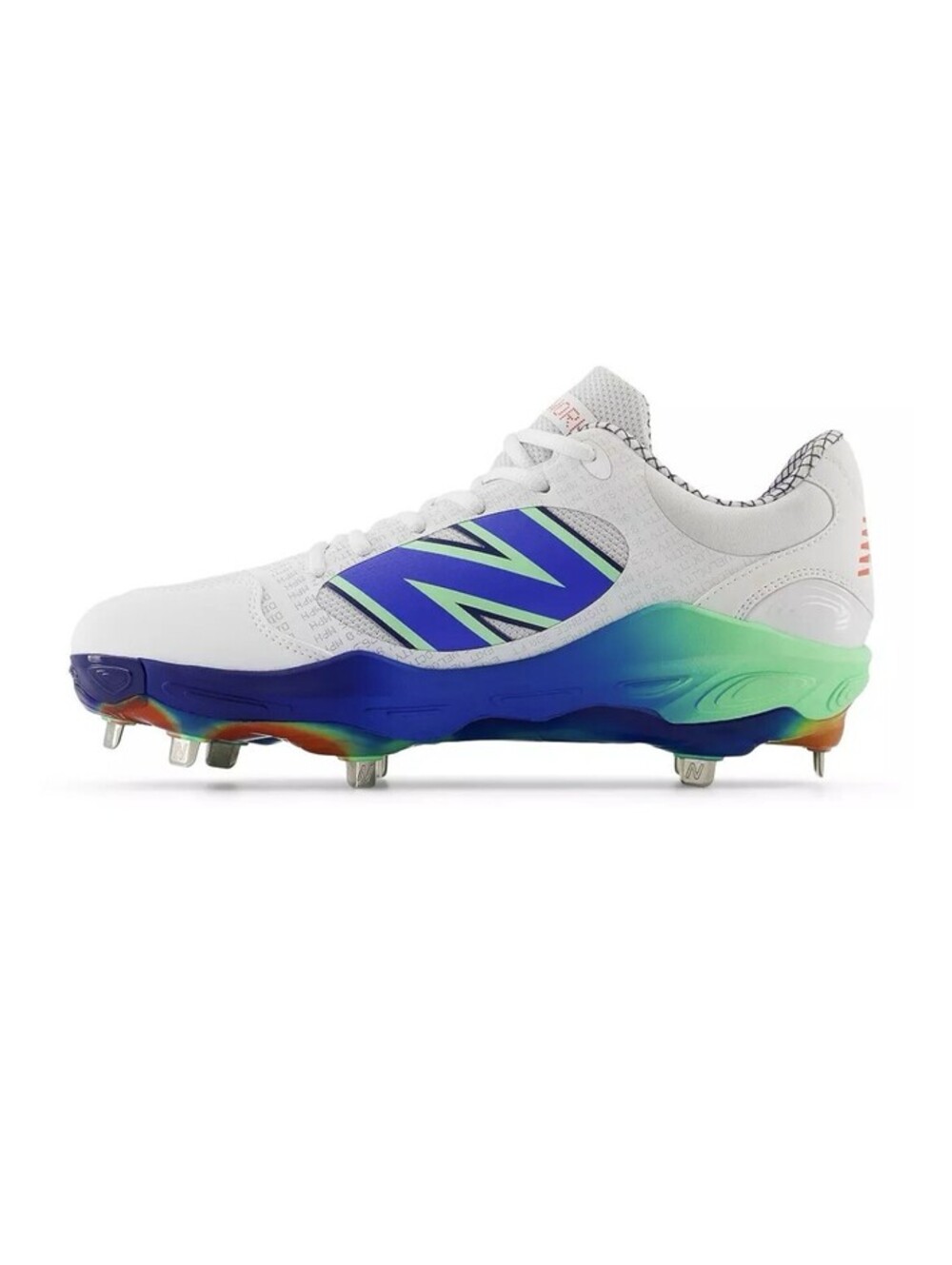 New Balance 3000v7 Lab Work  Metal Baseball Cleats Size 16 NIB White,Blue,Green
